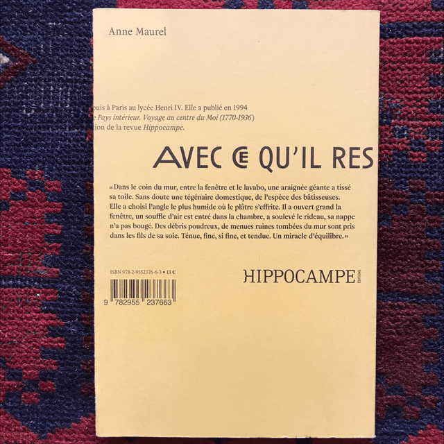 MAUREL Anne - Avec ce qu’il resterait à dire