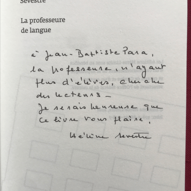SEVESTRE Hélène - La professeure de langue