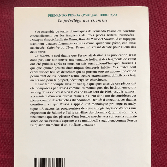 PESSOA Fernando - Le privilège des chemins (bilingue)