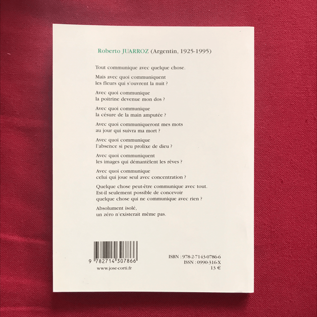 JUARROZ Roberto - quinzième poésie verticale (bilingue)