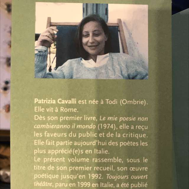 CAVALLI Patrizia - Mes poèmes ne changeront pas le monde