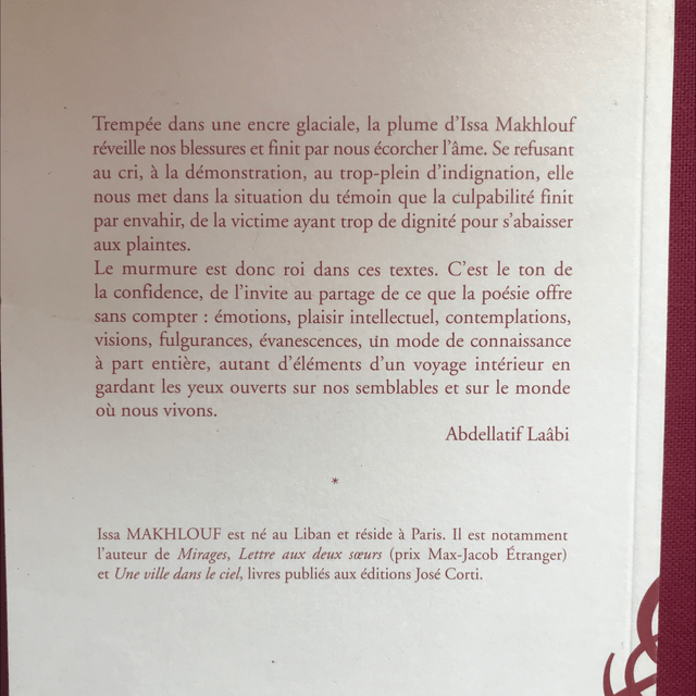 MAKHLOUF Issa - Ce qui restera