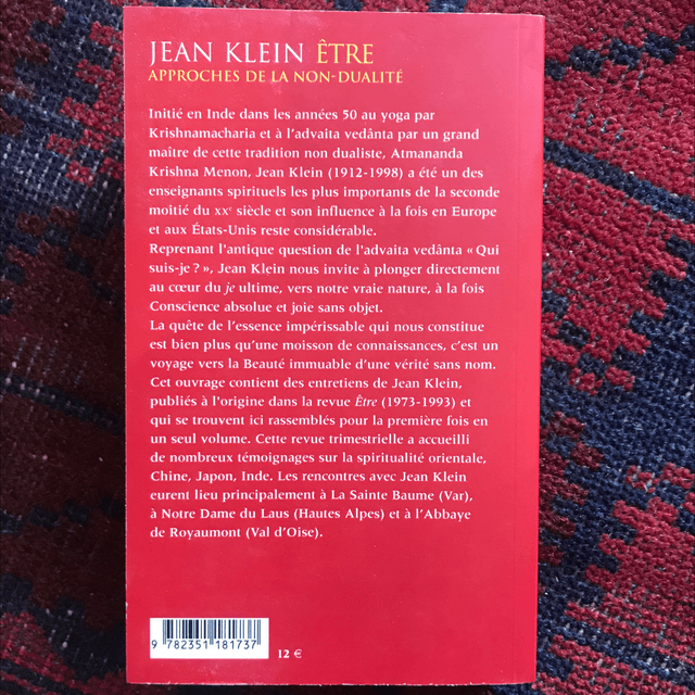 KLEIN Jean - Être, Approches de la non-dualité 