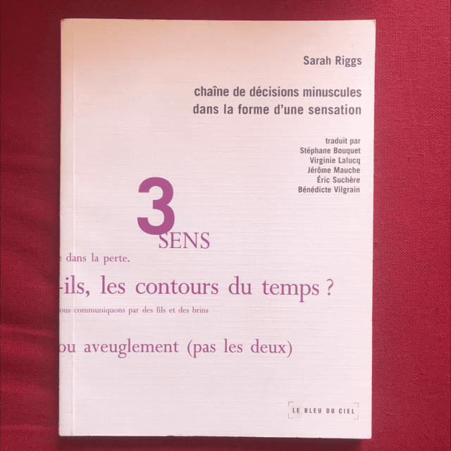 RIGGS Sarah - chaînetière des décisions minuscules dans la forme d’une sensation 
